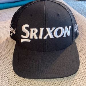 Srixon Snap Back Golf Hat Black with White Letters